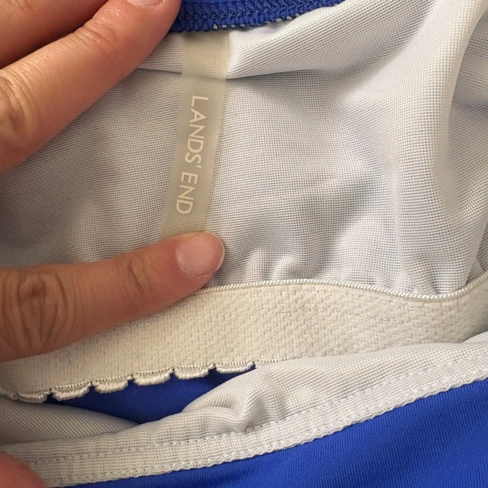 Lands' End Tankini Swim Top Women's Size 8 Cobalt‎ Blue Adjustable Halter